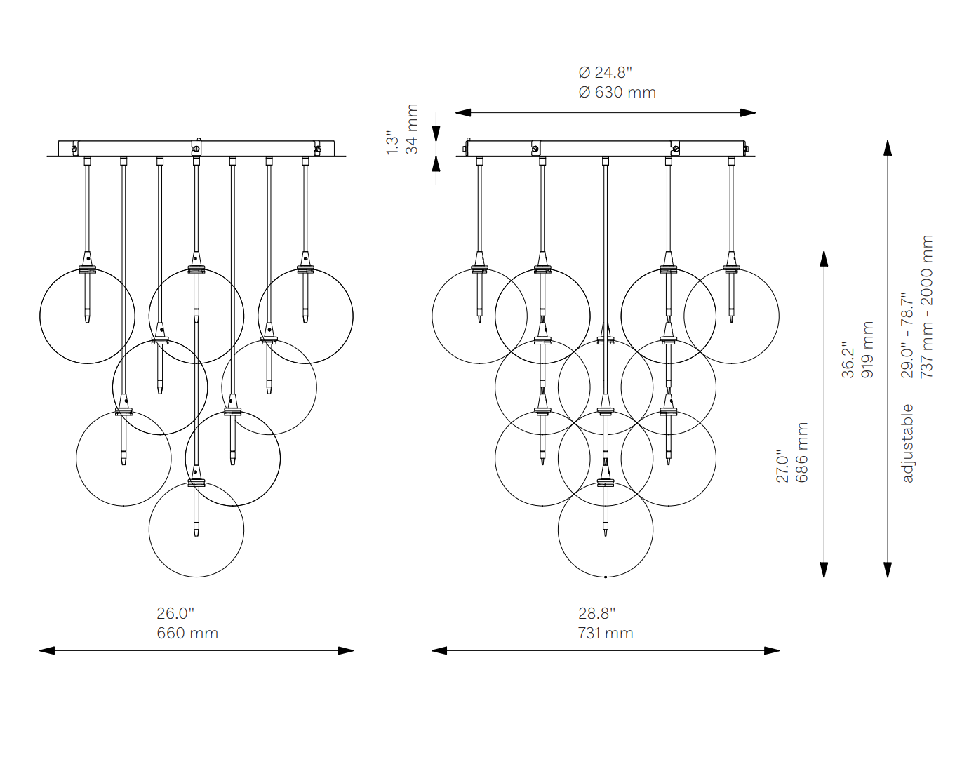 CLUSTER 13 - Pendant Light